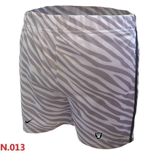 Women's  NFL Oakland Raiders Embroidered Team Logo Zebra Stripes Shorts