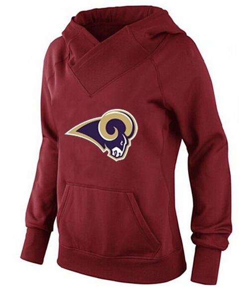 Women's St.Louis Rams Logo Pullover Hoodie Red 1