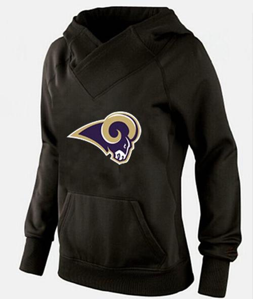 Women's St.Louis Rams Logo Pullover Hoodie Black 1