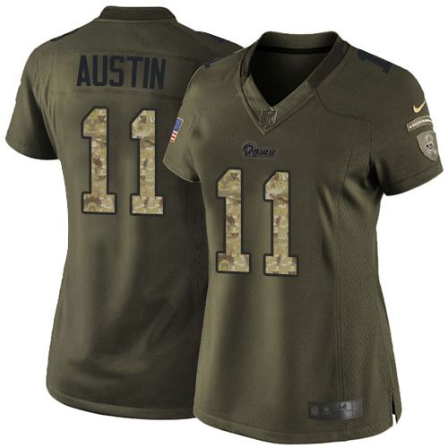  Rams #11 Tavon Austin Green Women's Stitched NFL Limited Salute to Service Jersey