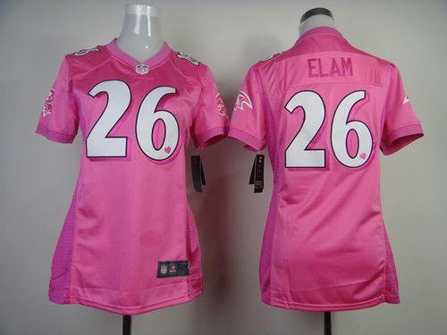  Ravens #26 Matt Elam New Pink Women's Be Luv'd Stitched NFL Elite Jersey