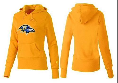 Women's Baltimore Ravens Logo Pullover Hoodie Yellow