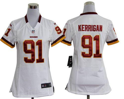  Redskins #91 Ryan Kerrigan White Women's Stitched NFL Elite Jersey