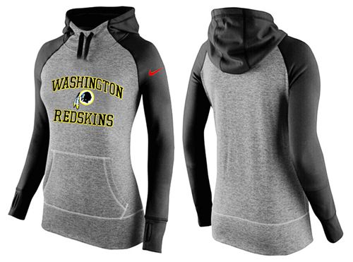 Women's  Washington Redskins Performance Hoodie Grey & Black_2