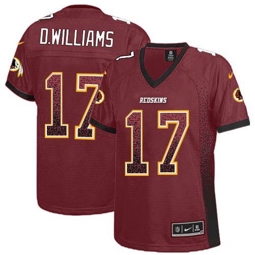  Redskins #17 Doug Williams Burgundy Red Team Color Women's Stitched NFL Elite Drift Fashion Jersey