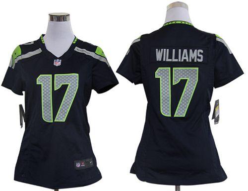  Seahawks #17 Mike Williams Steel Blue Women's Stitched NFL Elite Jersey