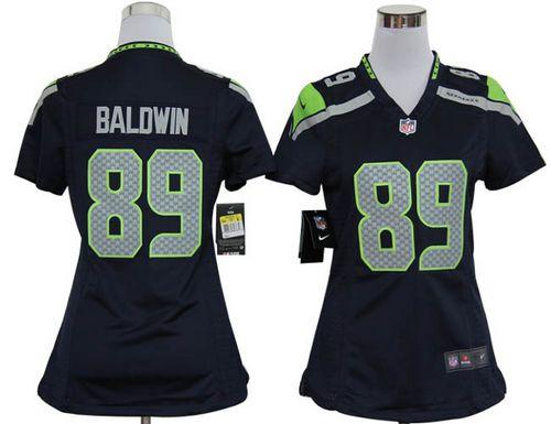  Seahawks #89 Doug Baldwin Steel Blue Team Color Women's Stitched NFL Elite Jersey