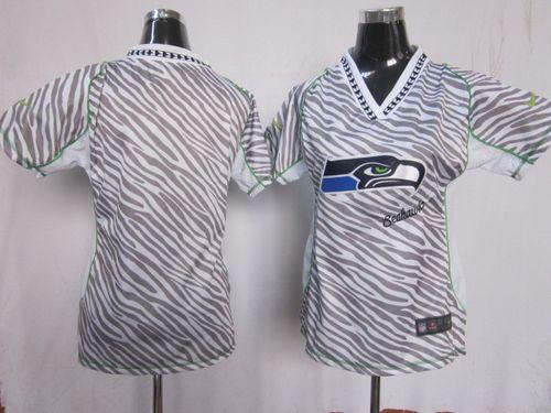  Seahawks Blank Zebra Women's Stitched NFL Elite Jersey