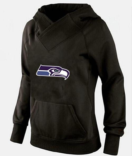 Women's Seattle Seahawks Logo Pullover Hoodie Black