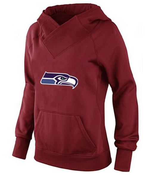 Women's Seattle Seahawks Logo Pullover Hoodie Red