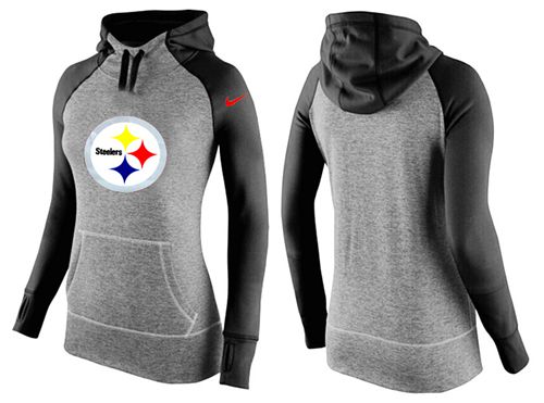 Women's  Pittsburgh Steelers Performance Hoodie Grey & Black_1