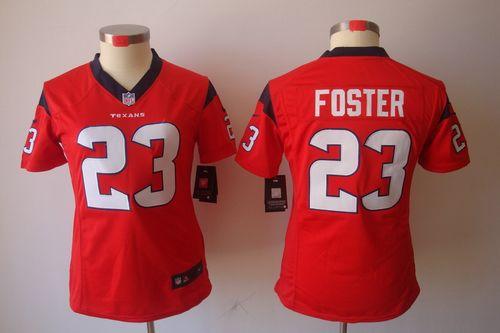  Texans #23 Arian Foster Red Alternate Women's Stitched NFL Limited Jersey
