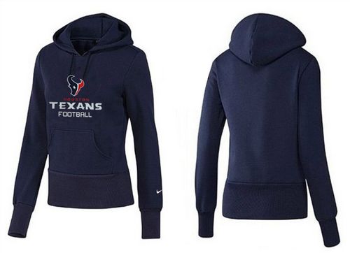 Women's Houston Texans Authentic Logo Pullover Hoodie Blue