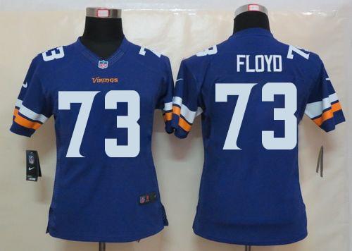  Vikings #73 Sharrif Floyd Purple Team Color Women's Stitched NFL Limited Jersey