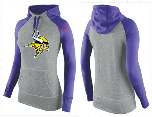 Women's  Minnesota Vikings Performance Hoodie Grey & Purple_2