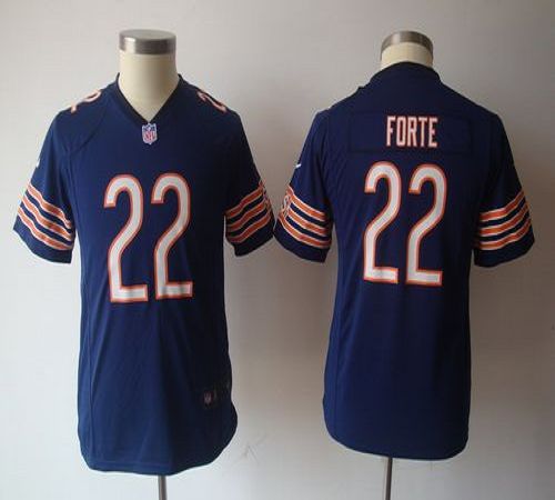  Bears #22 Matt Forte Navy Blue Team Color Youth NFL Game Jersey
