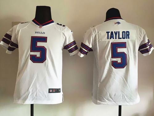  Bills #5 Tyrod Taylor White Youth Stitched NFL New Elite Jersey