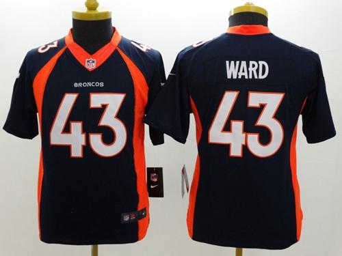  Broncos #43 T.J. Ward Blue Alternate Youth Stitched NFL New Limited Jersey