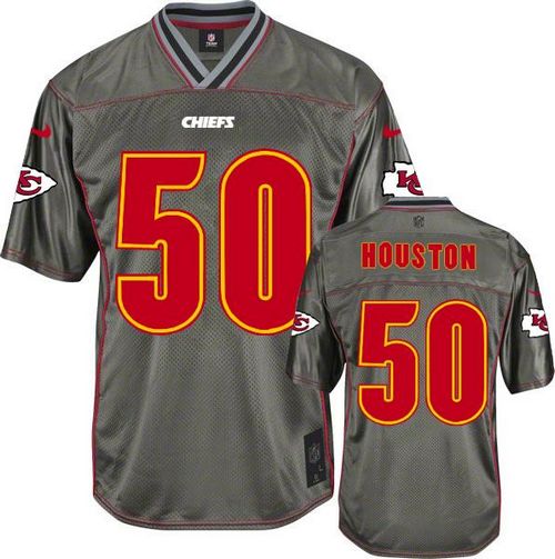  Chiefs #50 Justin Houston Grey Youth Stitched NFL Elite Vapor Jersey