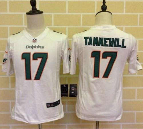  Dolphins #17 Ryan Tannehill White Youth Stitched NFL Elite Jersey