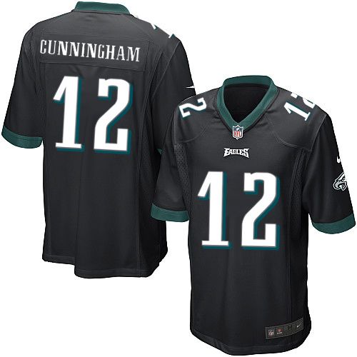  Eagles #12 Randall Cunningham Black Alternate Youth Stitched NFL New Elite Jersey