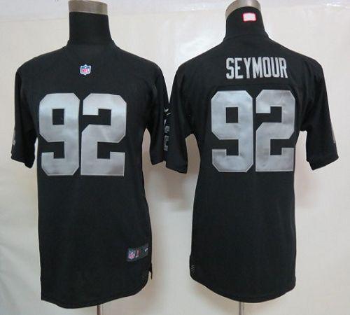  Raiders #92 Richard Seymour Black Team Color Youth Stitched NFL Elite Jersey