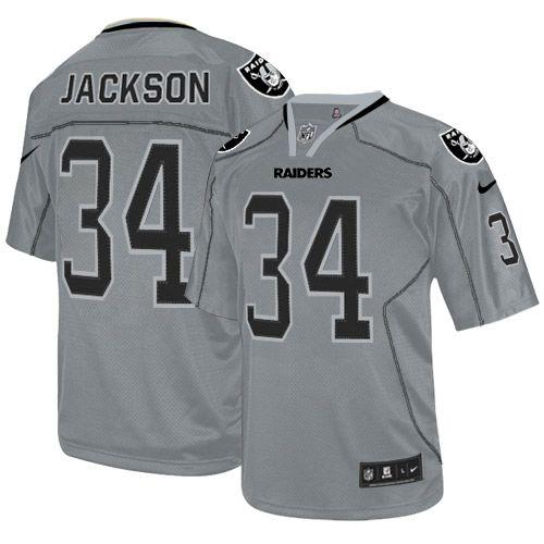  Raiders #34 Bo Jackson Lights Out Grey Youth Stitched NFL Elite Jersey