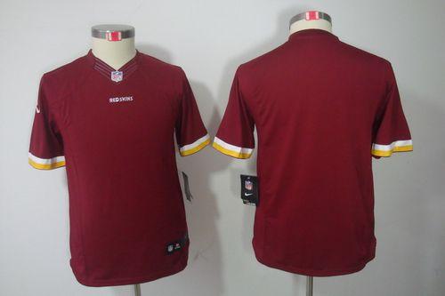  Redskins Blank Burgundy Red Team Color Youth Stitched NFL Limited Jersey