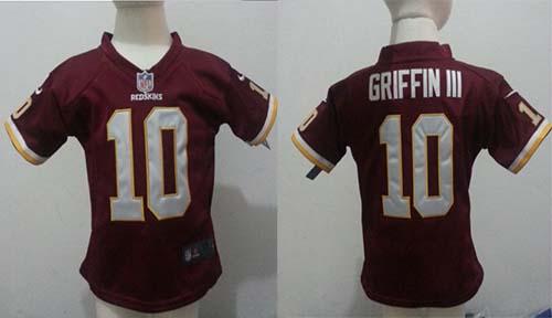 Toddler  Redskins #10 Robert Griffin III Burgundy Red Team Color Stitched NFL Elite Jersey