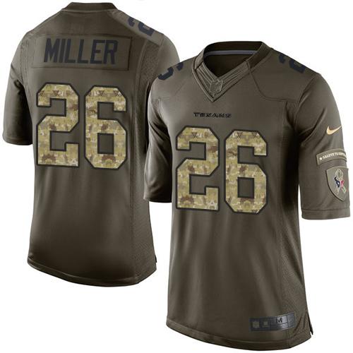  Texans #26 Lamar Miller Green Youth Stitched NFL Limited Salute to Service Jersey