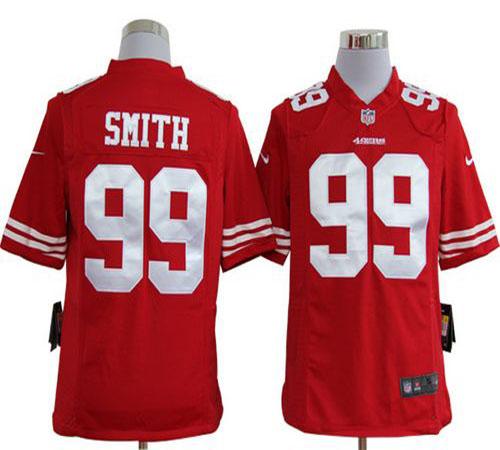  49ers #99 Aldon Smith Red Team Color Men's Stitched NFL Game Jersey