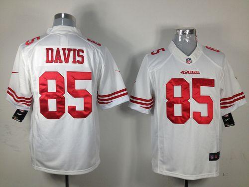  49ers #85 Vernon Davis White Men's Stitched NFL Limited Jersey