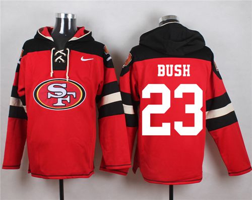  49ers #23 Reggie Bush Red Player Pullover NFL Hoodie