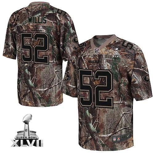  49ers #52 Patrick Willis Camo Super Bowl XLVII Men's Stitched NFL Realtree Elite Jersey