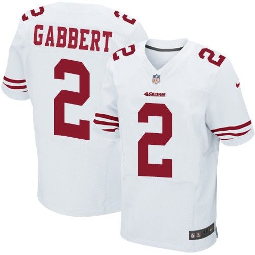  49ers #2 Blaine Gabbert White Men's Stitched NFL Elite Jersey