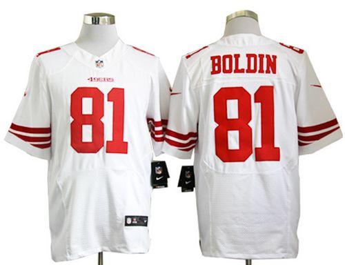  49ers #81 Anquan Boldin White Men's Stitched NFL Elite Jersey