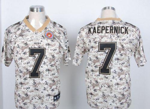  49ers #7 Colin Kaepernick Camo USMC Men's Stitched NFL Elite Jersey