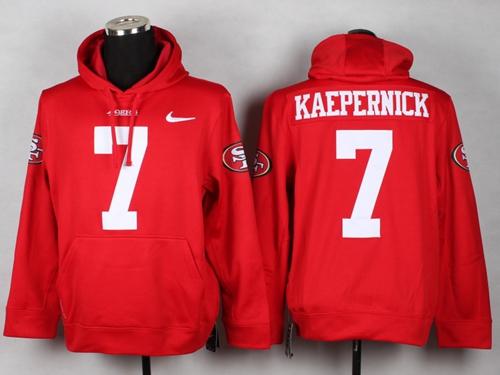 San Francisco 49ers #7 Colin Kaepernick Red Pullover Hoodie