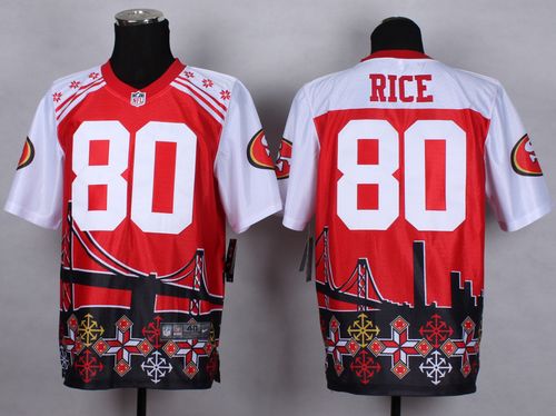  49ers #80 Jerry Rice Red Men's Stitched NFL Elite Noble Fashion Jersey