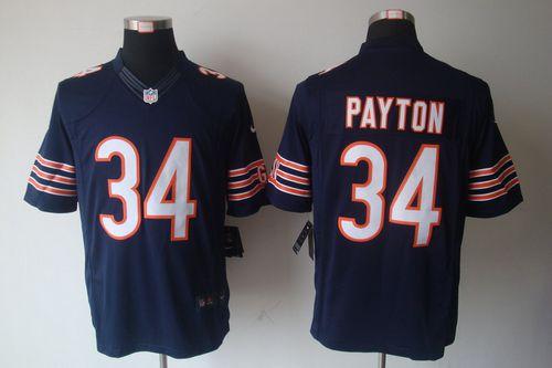  Bears #34 Walter Payton Navy Blue Team Color Men's Stitched NFL Limited Jersey