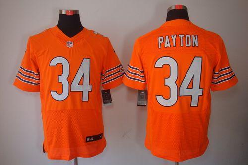  Bears #34 Walter Payton Orange Alternate Men's Stitched NFL Elite Jersey