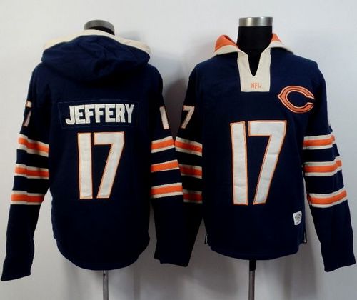 Chicago Bears #17 Alshon Jeffery Navy Blue Player Winning Method Pullover NFL Hoodie