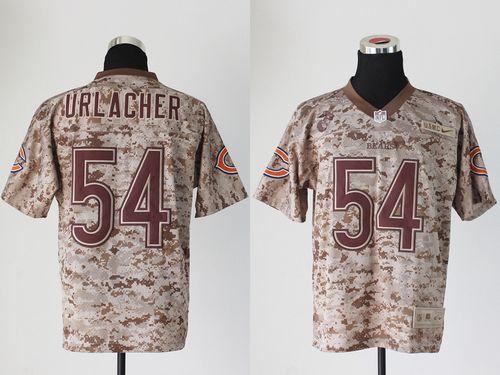  Bears #54 Brian Urlacher Camo USMC Men's Stitched NFL New Elite Jersey