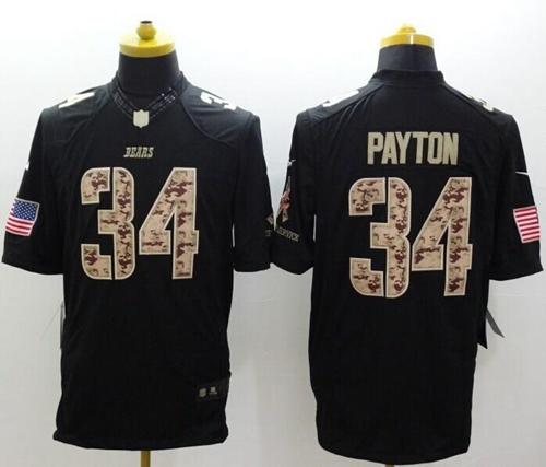  Bears #34 Walter Payton Black Men's Stitched NFL Limited Salute to Service Jersey