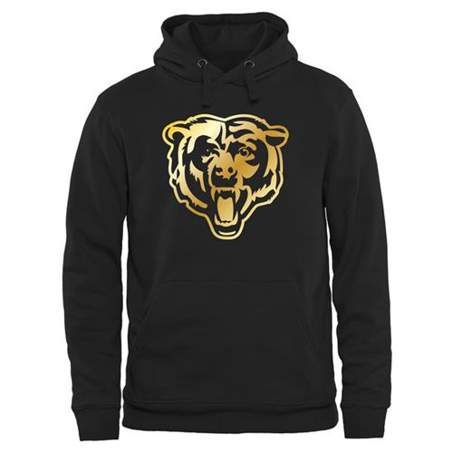 Men's Chicago Bears Pro Line Black Gold Collection Pullover Hoodie
