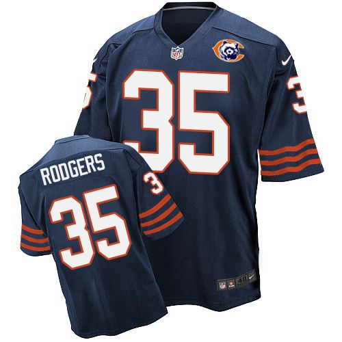  Bears #35 Jacquizz Rodgers Navy Blue Throwback Men's Stitched NFL Elite Jersey