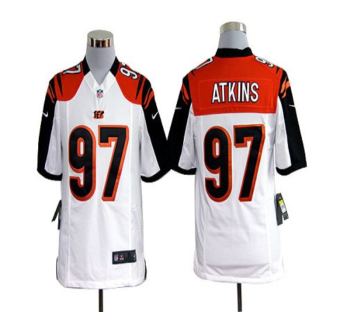  Bengals #97 Geno Atkins White Men's Stitched NFL Game Jersey