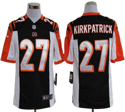  Bengals #27 Dre Kirkpatrick Black Team Color Men's Stitched NFL Game Jersey