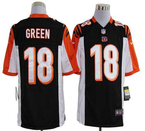  Bengals #18 A.J. Green Black Team Color Men's Stitched NFL Game Jersey