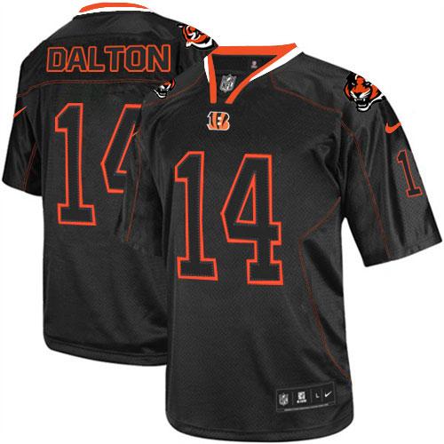  Bengals #14 Andy Dalton Lights Out Black Men's Stitched NFL Elite Jersey